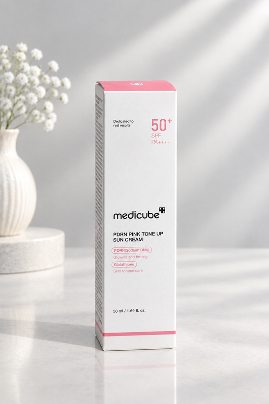 کرم ضد آفتاب روشنکننده و جوانساز PDRN پینک مدیتیوب SPF 50+ PA++++ حجم ۵۰ میل